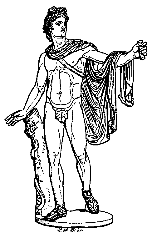 apollo roman god drawing