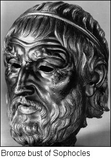 Bronze bust of Sophocles